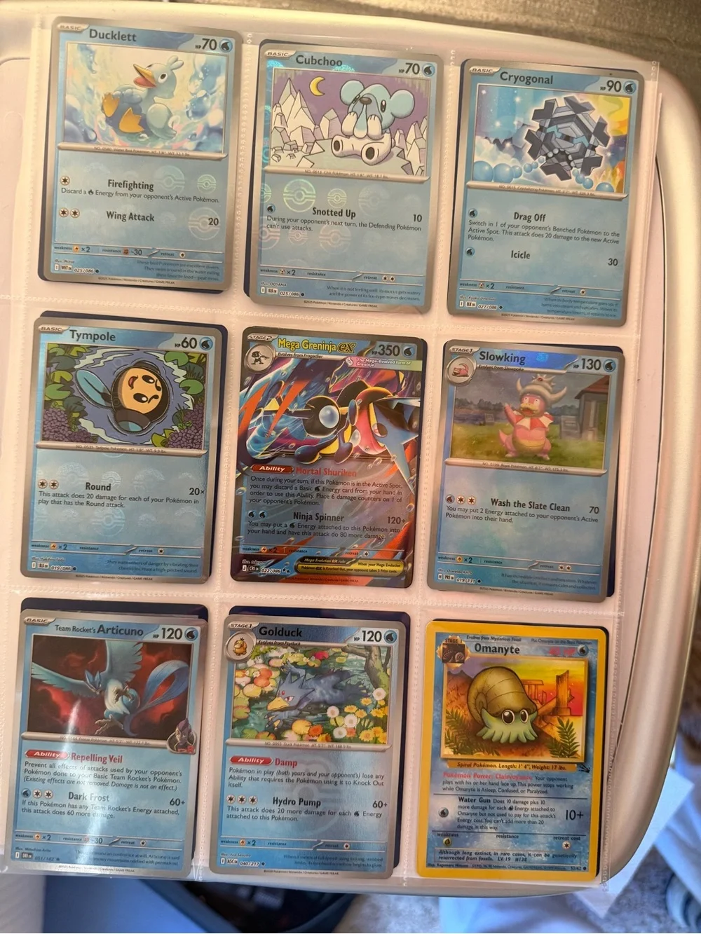 Pokemon Blue Water-Type Card Lot with Holo Accent